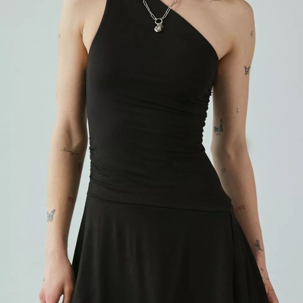 Urban Outfitters Black One-Shoulder Dress. Built in short. Never worn